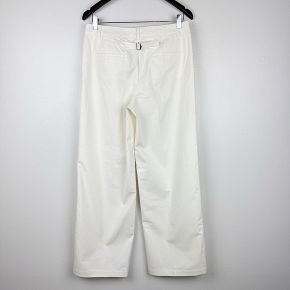 J. Crew Full Length Wide Leg Trousers Cotton Blend Ivory Size 8 NWT - Picture 7 of 11